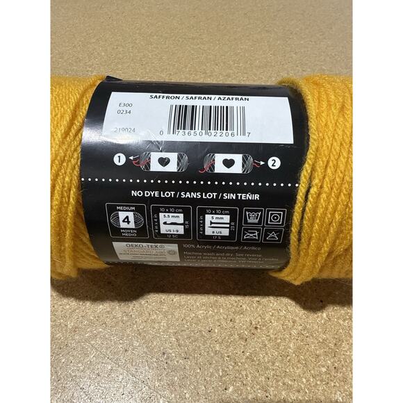 Red Heart Super Saver Yarn 7oz 364yd Saffron E300-0234 100% Acrylic Medium 4 - Picture 2 of 2